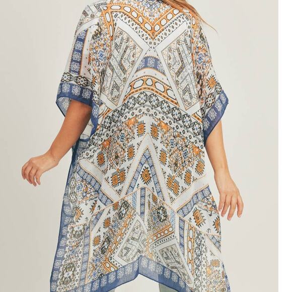 Boho Ornate Patchwork Lightweight Kimono Wrap - Picture 3 of 3